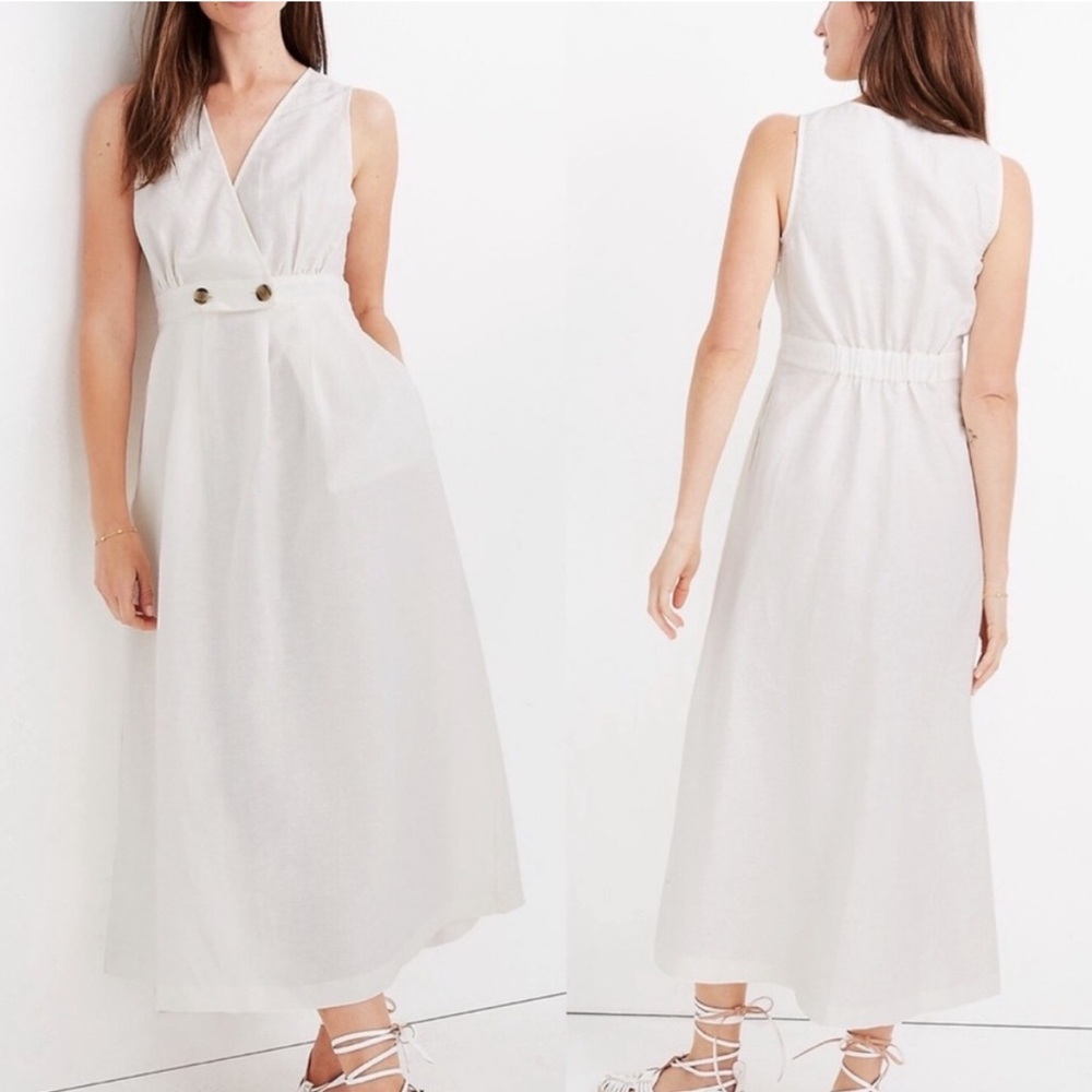 Madewell | Size 4 | button-waist wrap midi dress
